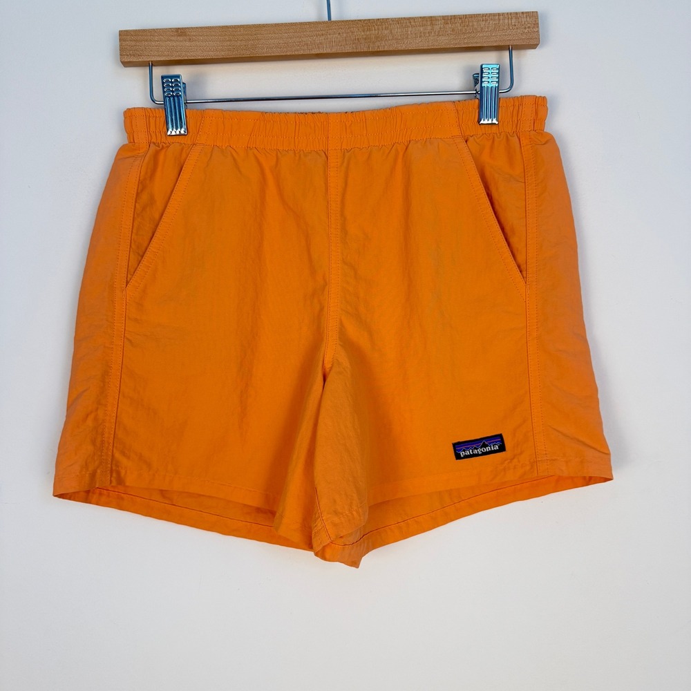 Patagonia Baggies Shorts Women XS Orange Recycled Nylon Hiking Gorpcore